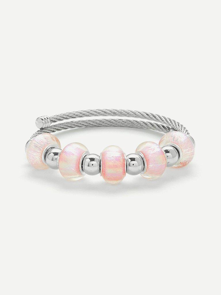 Beaded Detail Wrap Bangle--Des Mess