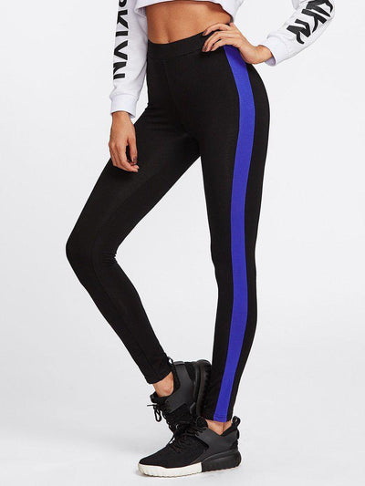 Contrast Panel Side Leggings-bottom-Des Mess