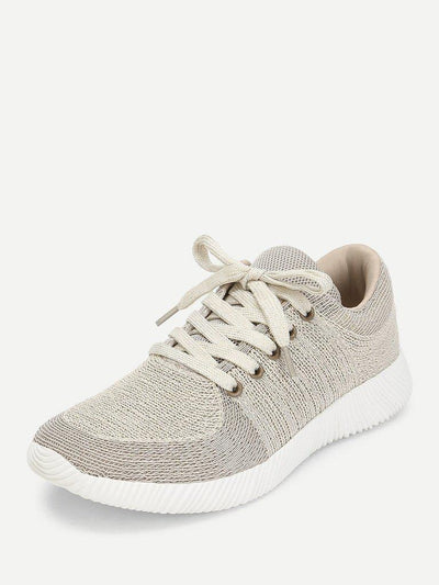 Knit Design Lace Up Sneakers-shoes-Des Mess
