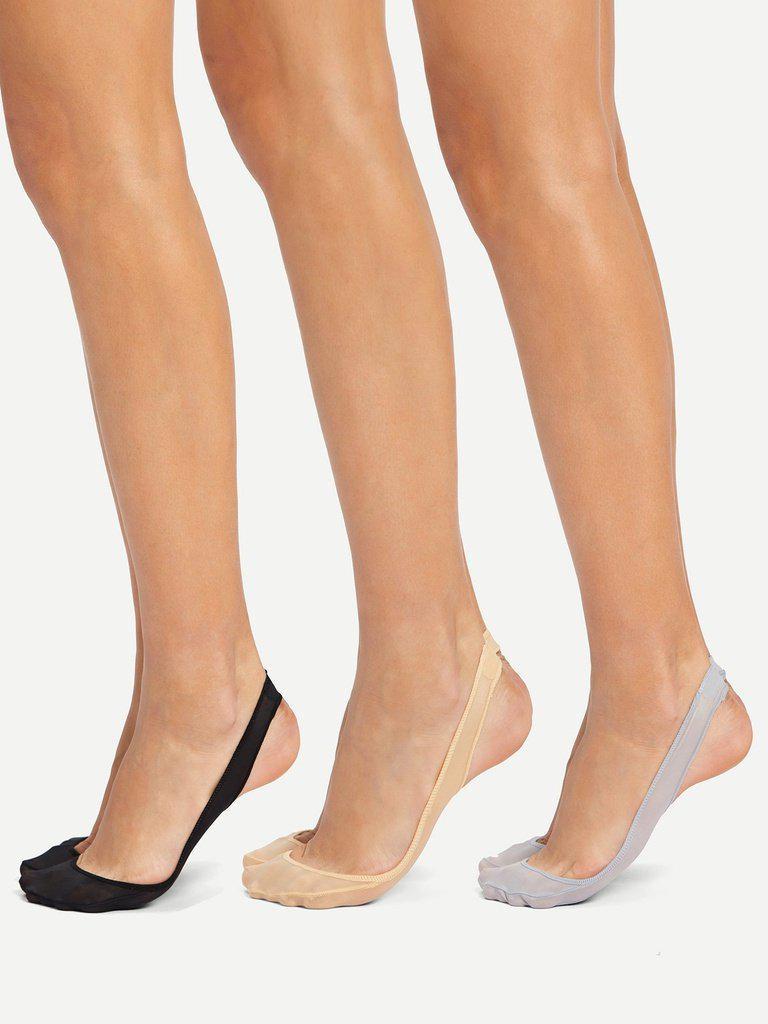 Open Heel Invisible Socks 3pairs-accessories-Des Mess