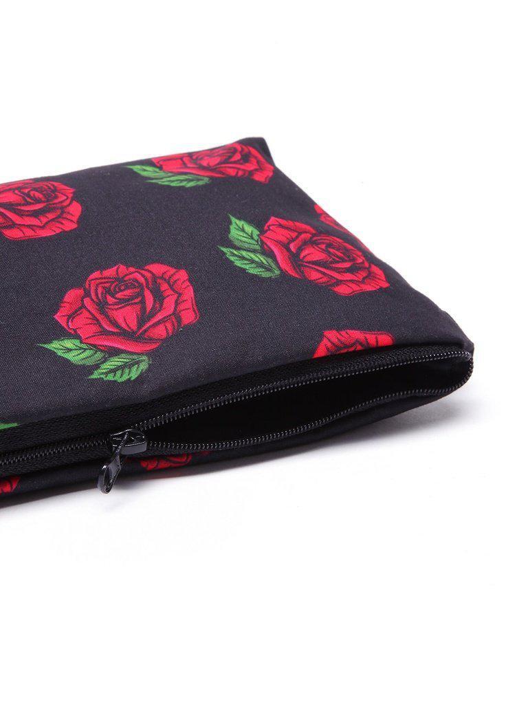 Rose Flower Print Makeup Bag-makeup-Des Mess