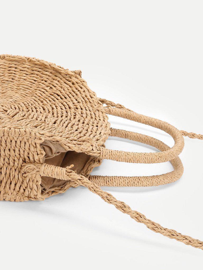 Round Straw Tote Bag-accessories-Des Mess