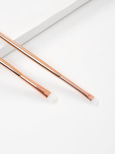 Metallic Handle Professional Makeup Brush Set 2Pcs-makeup-Des Mess