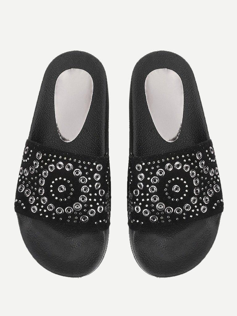 Geometric Pattern Flatform Sandals-shoes-Des Mess