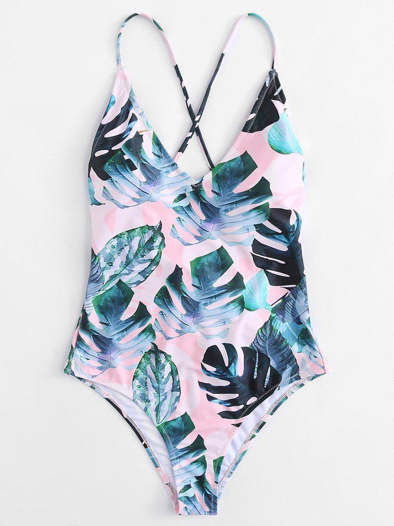 Tropical Print Swimsuit-swimwear-Des Mess