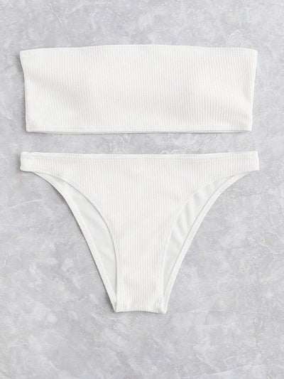 Bandeau Bikini Set-swimwear-Des Mess
