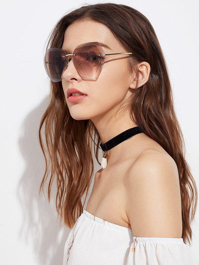 Rimless Oversized Sunglasses-accessories-Des Mess