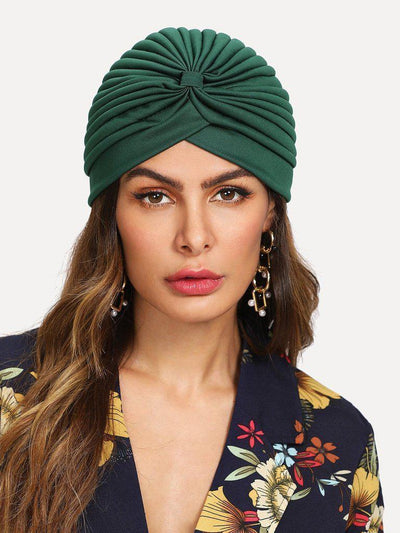 Pleated Plain Turban Hat--Des Mess