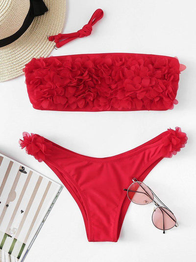 Flower Appliques Bikini Set-swimwear-Des Mess