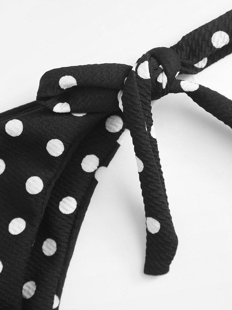 Polka Dot Knot Bikini Set-swimwear-Des Mess