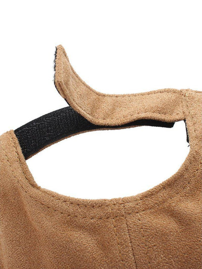 Embroidered Deer Suede Baseball Cap--Des Mess