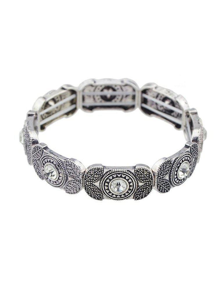 White Retro Stretch Bracelet-jewelry-Des Mess