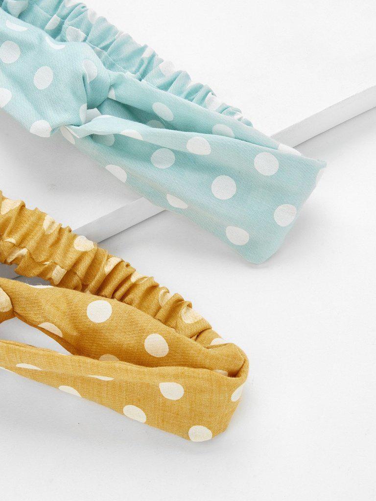 Polka Dot Twist Headband 2pcs-hair-Des Mess