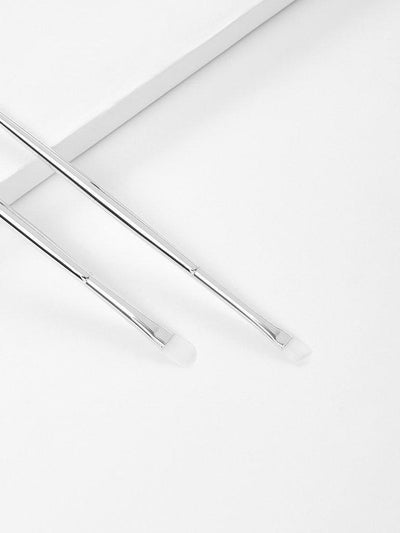Metallic Handle Professional Makeup Brush Set 2Pcs-makeup-Des Mess