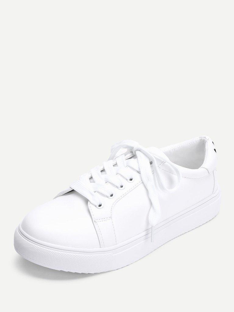 Eye Embroidery Lace Up Slip On Sneakers-shoes-Des Mess