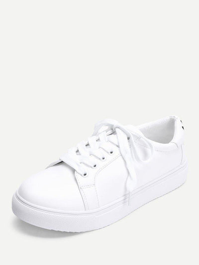Eye Embroidery Lace Up Slip On Sneakers-shoes-Des Mess