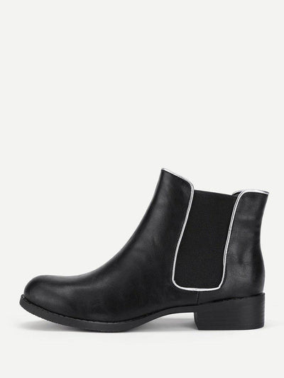 Round Toe PU Chelsea Boots-shoes-Des Mess