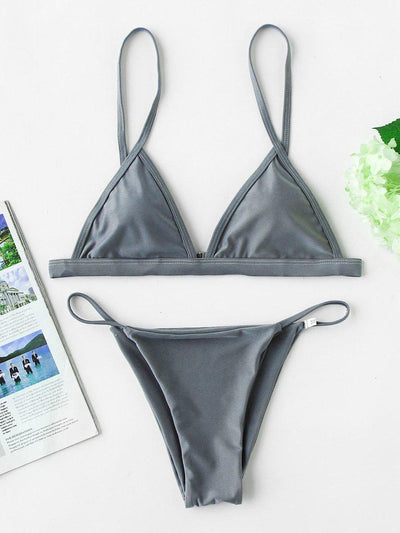 Open Back Triangle Bikini Set-swimwear-Des Mess
