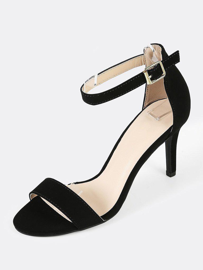 Single Band Open Toe Stiletto Heel BLACK-shoes-Des Mess