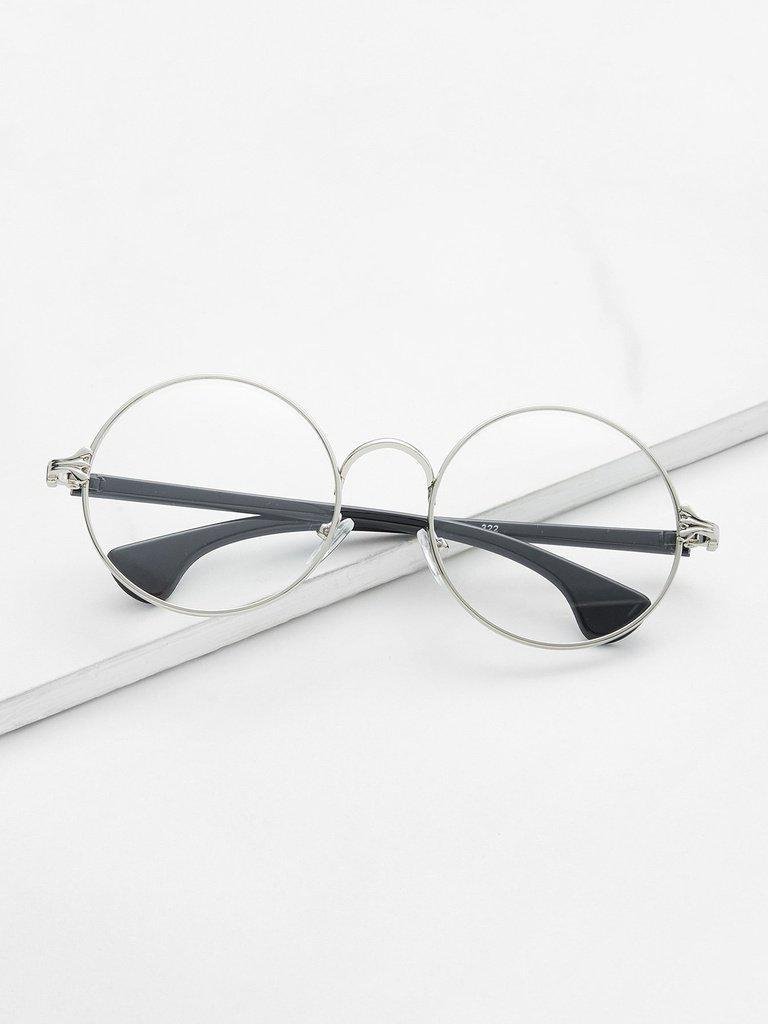 Silver Frame Black Arm Clear Lens Glasses-accessories-Des Mess