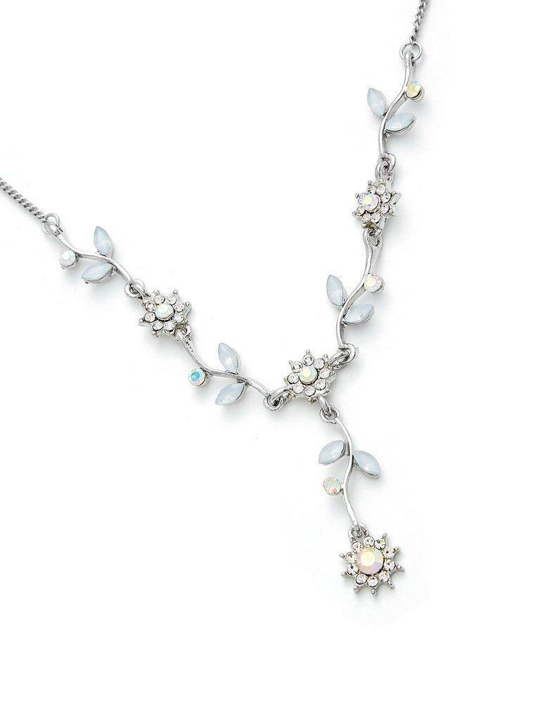 Rhinestone Flower Design Pendant Necklace-jewelry-Des Mess