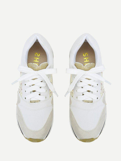 Flower Lace Panel Lace Up Trainers-shoes-Des Mess