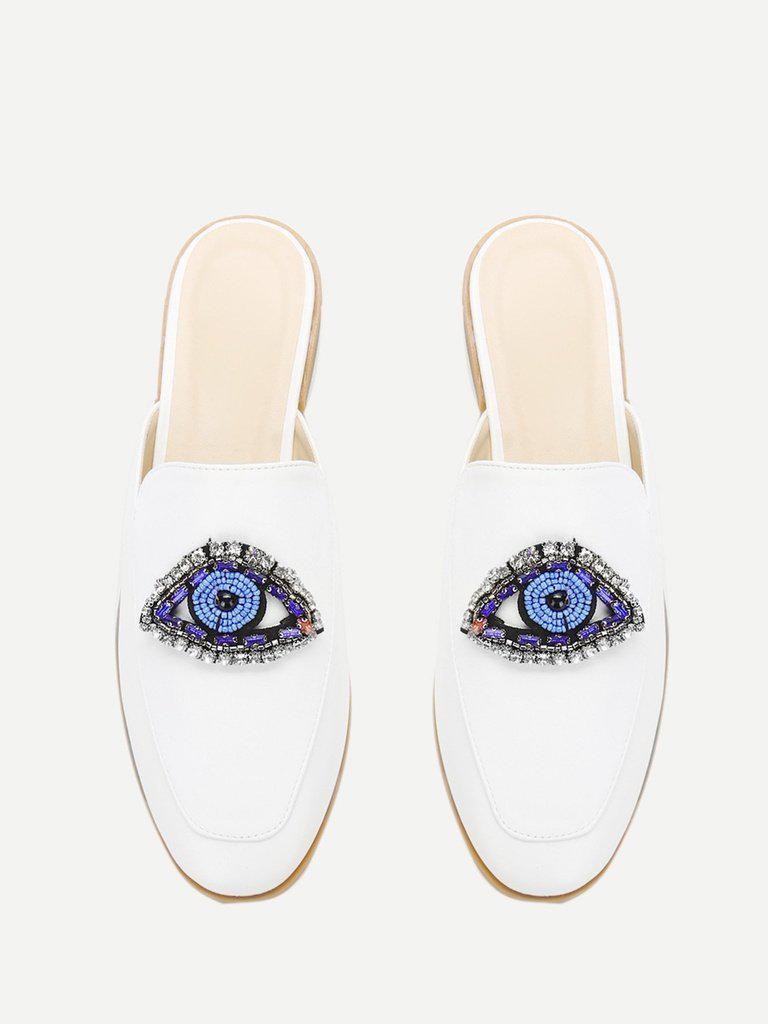 Rhinestone Eye Loafer Mules-shoes-Des Mess