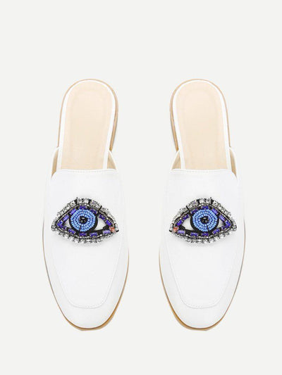 Rhinestone Eye Loafer Mules-shoes-Des Mess