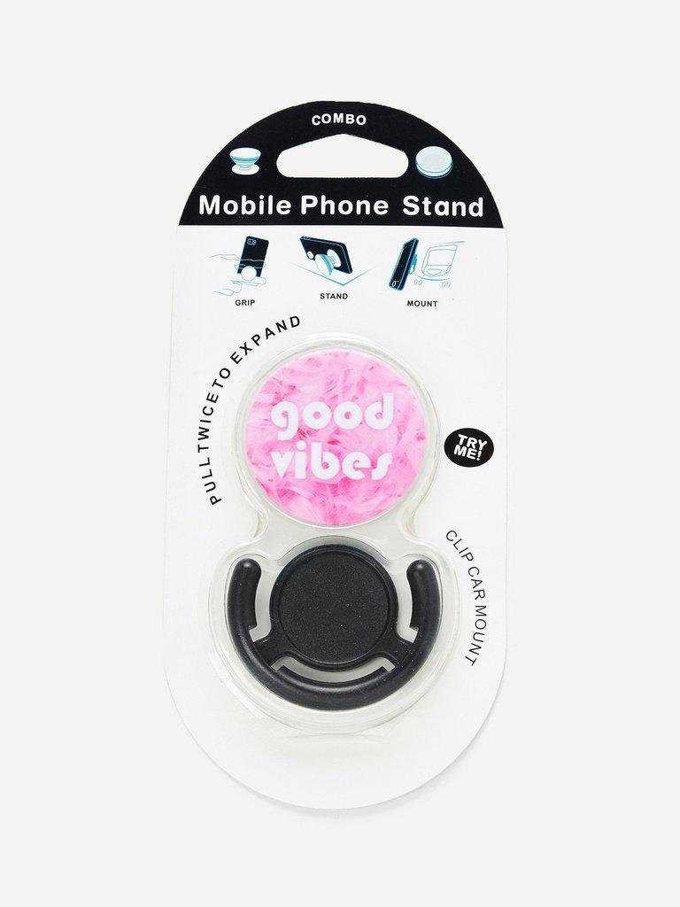 Slogan Print Gasbag Phone Holder-others-Des Mess