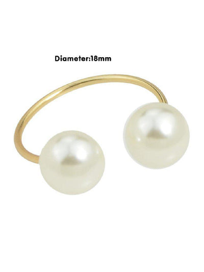 Simulated-Pearl Open Cuff Finger Ring-jewelry-Des Mess
