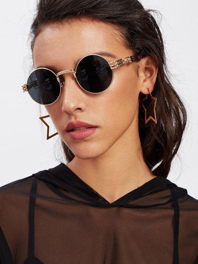 Metal Frame Round Sunglasses-accessories-Des Mess