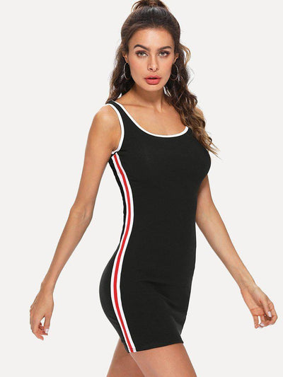 Contrast Binding Tank Dress-sportswear-Des Mess