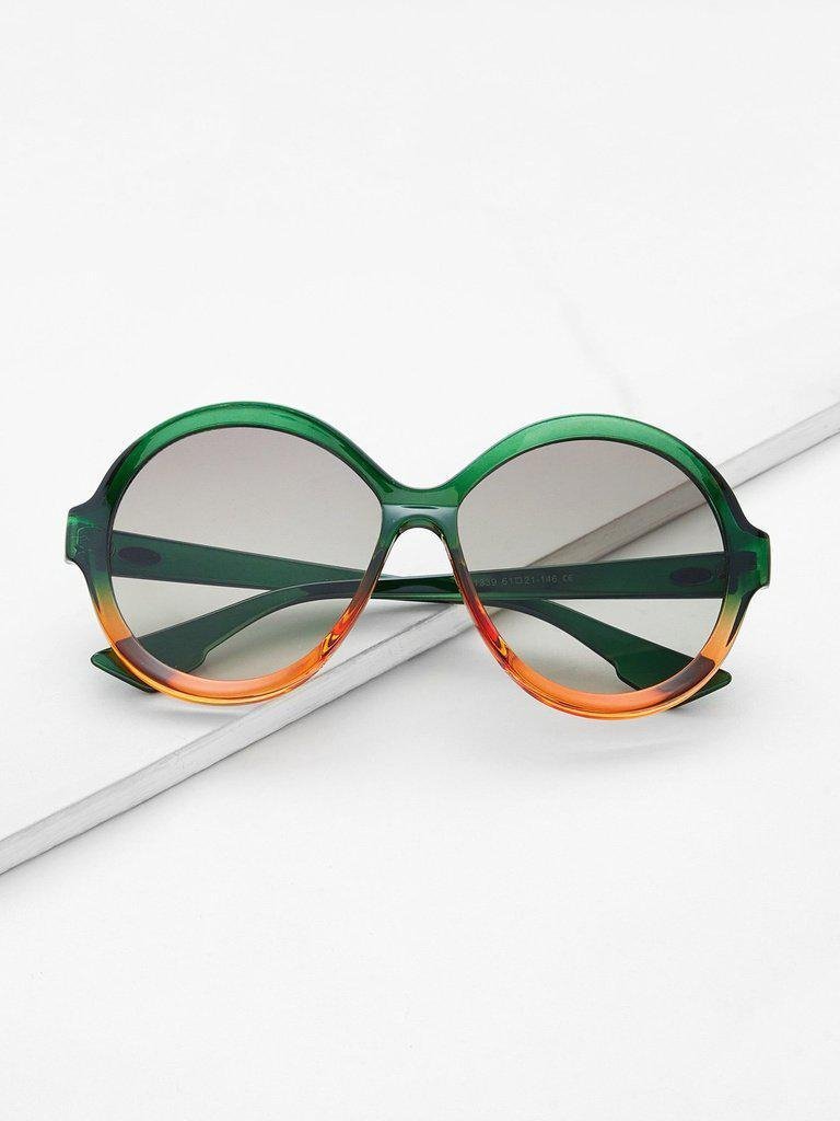 Two Tone Frame Round Lens Sunglasses-accessories-Des Mess