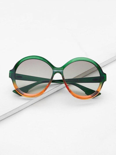 Two Tone Frame Round Lens Sunglasses-accessories-Des Mess