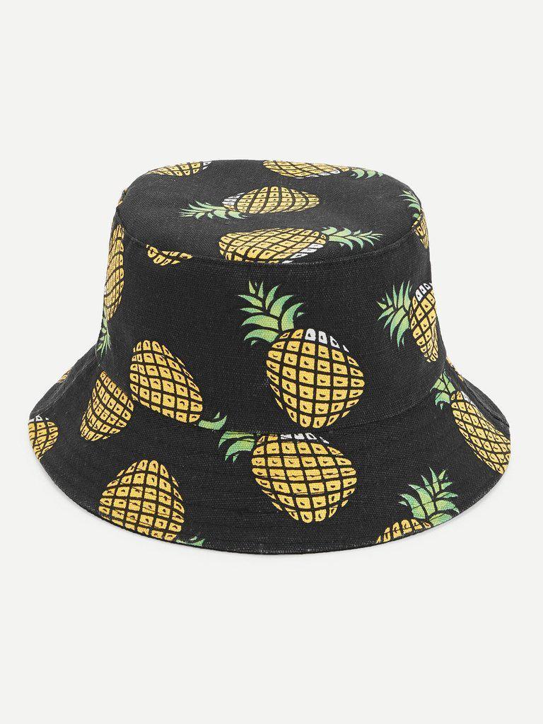Pineapple Print Bucket Hat--Des Mess