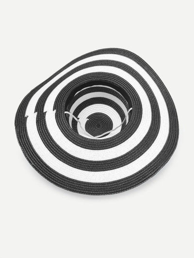 Striped Design Floppy Hat-accessories-Des Mess