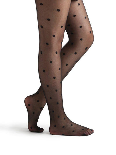 Black Polka Dot Pattern Sheer Mesh Pantyhose Stockings-accessories-Des Mess