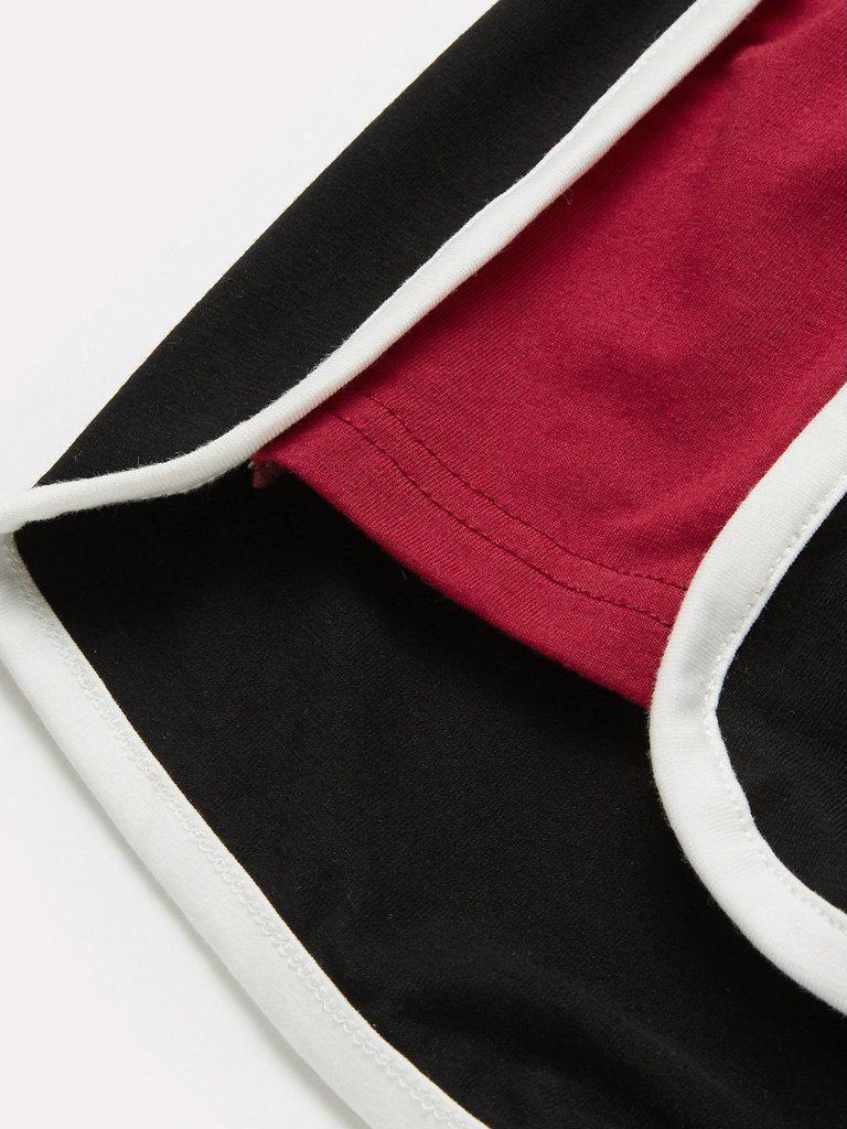 Contrast Binding Color Block Dolphin Shorts-bottom-Des Mess