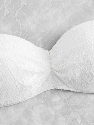 Lace Overlay Geometric Pattern Bikini Set-swimwear-Des Mess