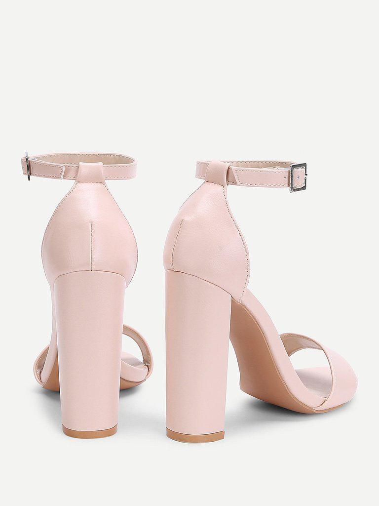 Two Part Ankle Strap PU Heels-shoes-Des Mess