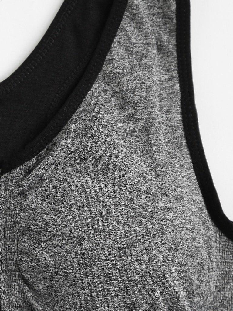 Zipper Front High Impact Sports Bra-sportswear-Des Mess