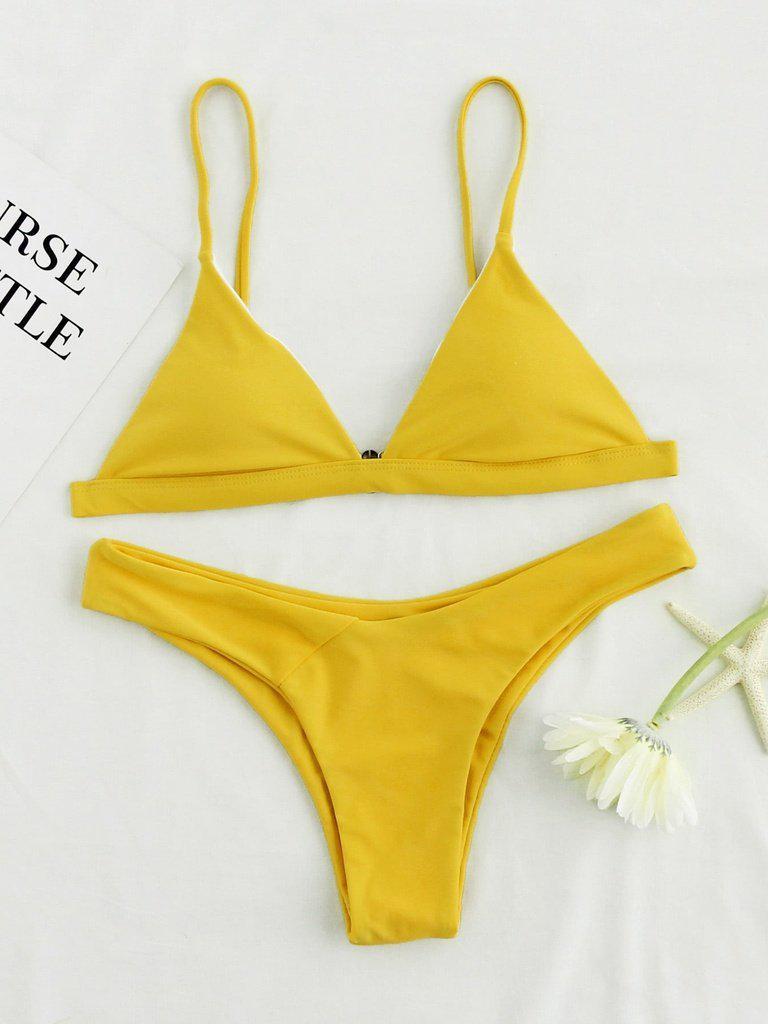 Triangle High Leg Bikini Set-swimwear-Des Mess