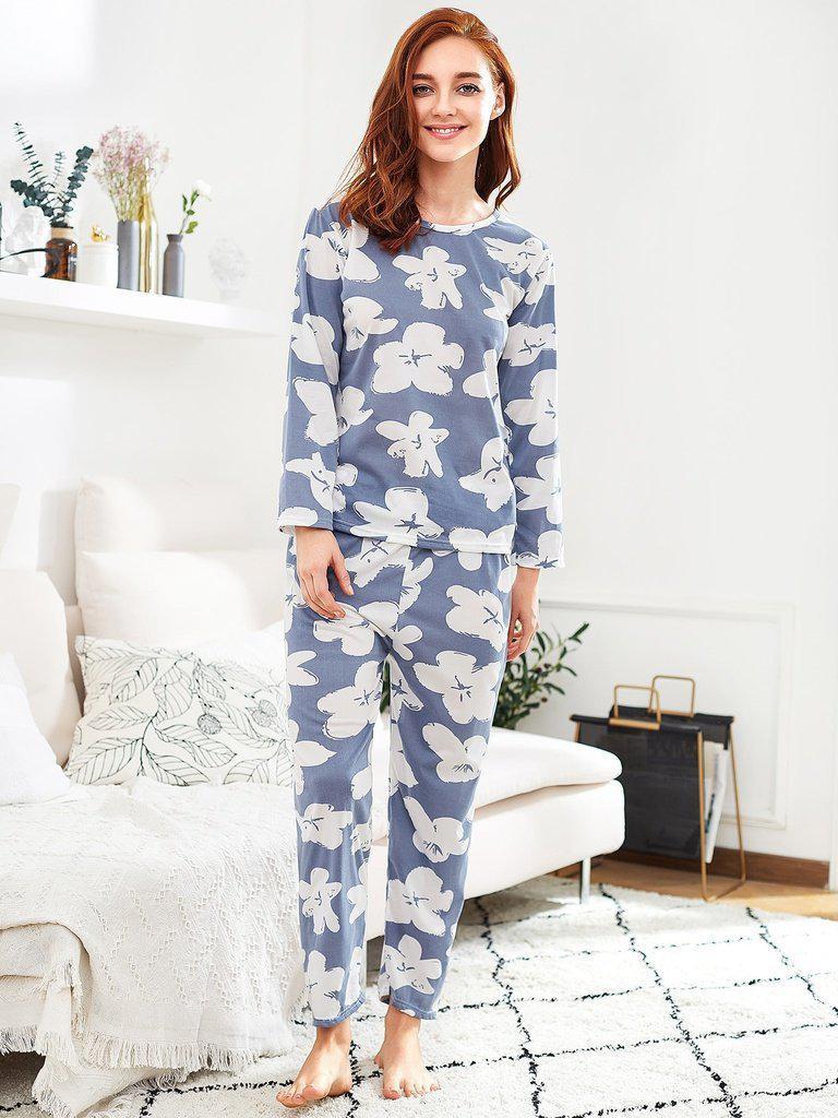 Florals Tee & Pants Pj Set-loungewear-Des Mess