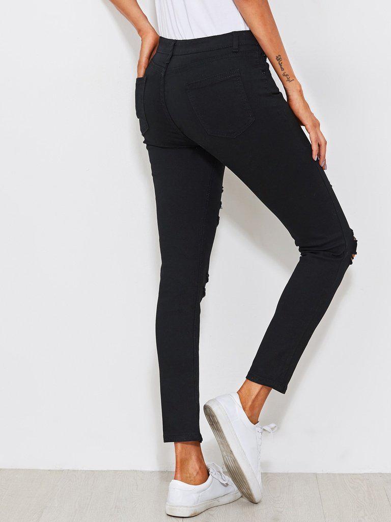 Distressed Skinny Jeans-bottom-Des Mess