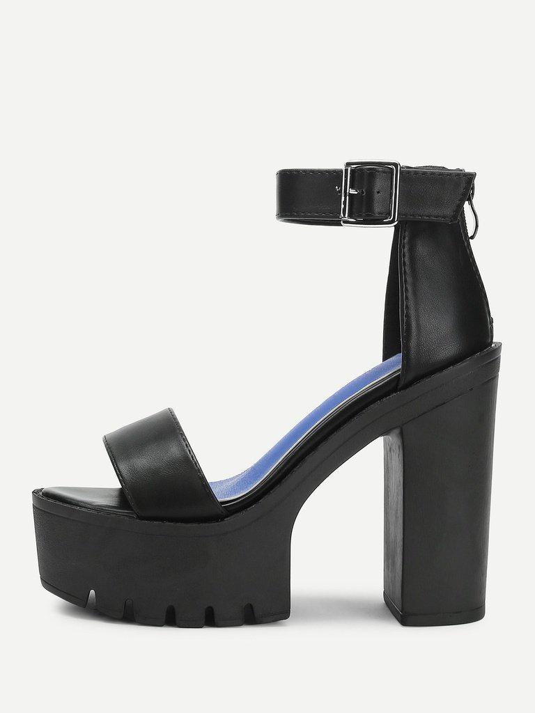 Peep Toe Ankle Strap Platform Heels-shoes-Des Mess
