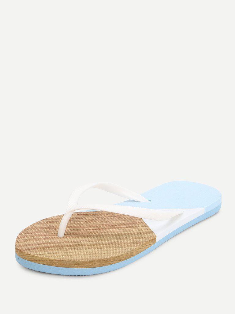 Color Block Flip Flops-shoes-Des Mess