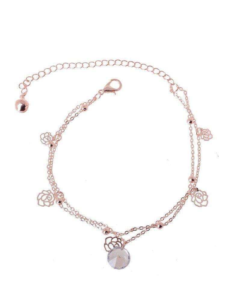 Hollow Flower Detail Chain Anklet-jewelry-Des Mess