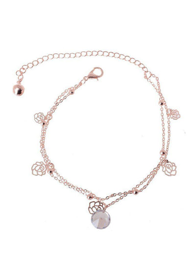Hollow Flower Detail Chain Anklet-jewelry-Des Mess