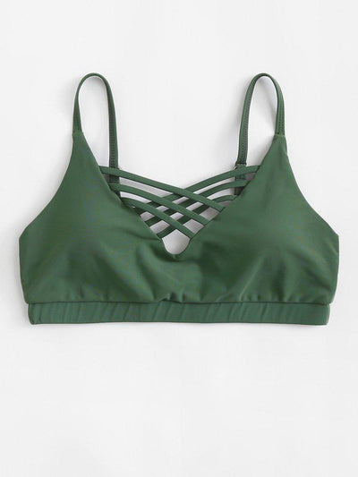 Strappy Front Sports Bra-sportswear-Des Mess