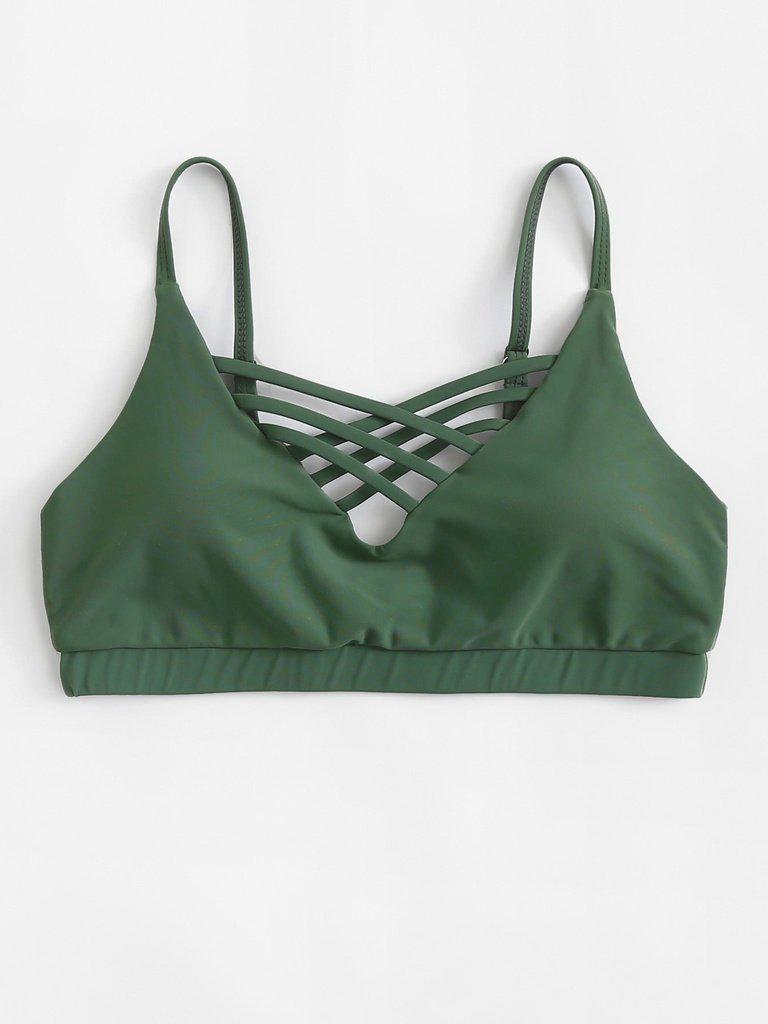 Strappy Front Sports Bra-sportswear-Des Mess